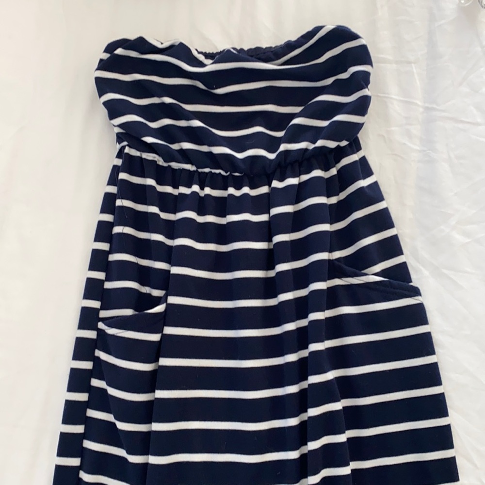 Strapless cotton dress